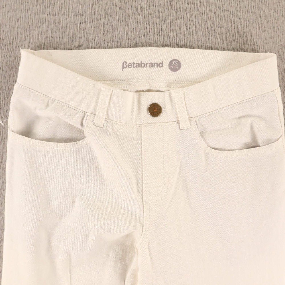 Betabrand Pants Womens XS Petite White Cotton Blend Yoga Denim - Picture 2 of 11